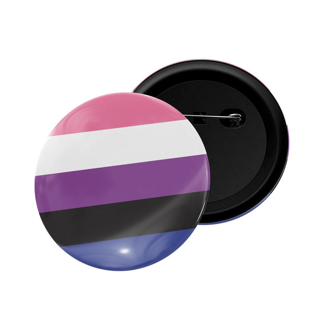 dhcrafts Round Pin Badge Multicolor LGBTQ Flag D9 Glossy Finish Design Pack of 1  (58mm)