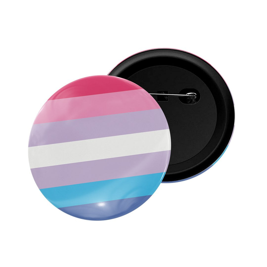 dhcrafts Round Pin Badge Multicolor LGBTQ Flag D11 Glossy Finish Design Pack of 1  (58mm)