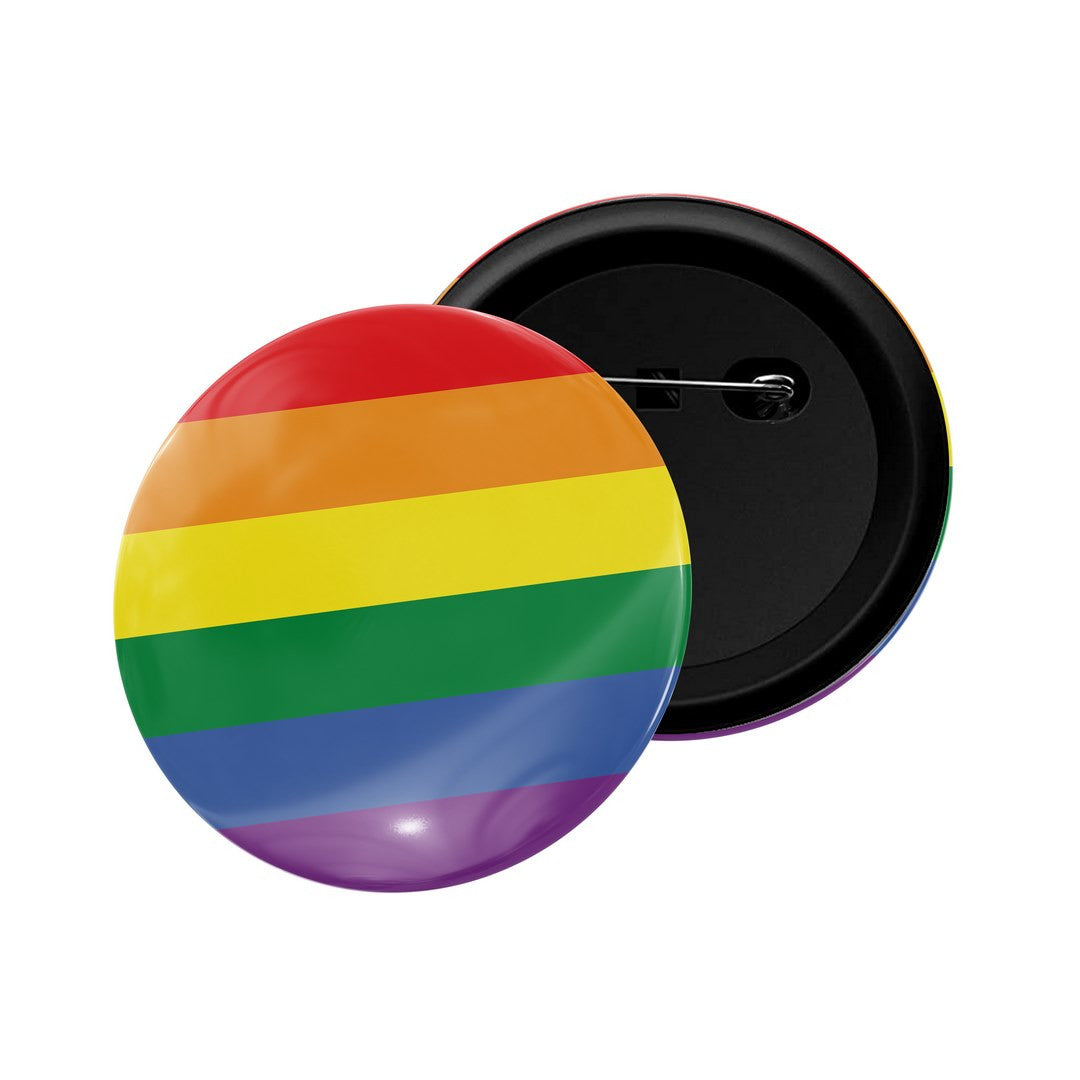 dhcrafts Round Pin Badge Multicolor LGBTQ Flag D16 Glossy Finish Design Pack of 1  (58mm)