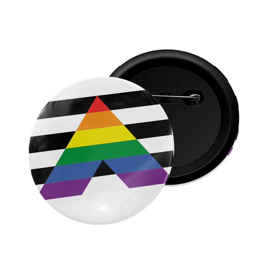dhcrafts Round Pin Badge Multicolor LGBTQ Flag D21 Glossy Finish Design Pack of 1  (58mm)