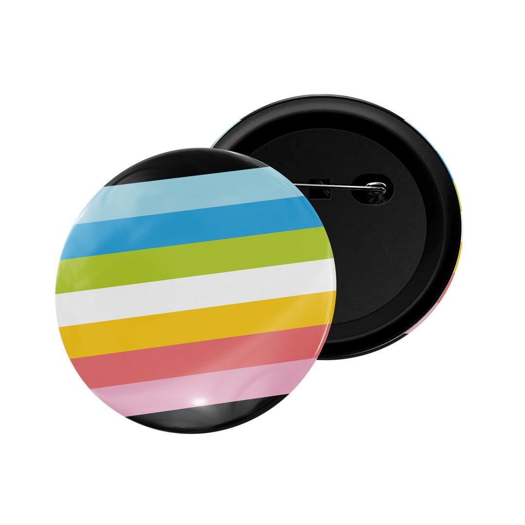 dhcrafts Round Pin Badge Multicolor LGBTQ Flag D31 Glossy Finish Design Pack of 1  (58mm)