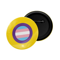 dhcrafts Round Pin Badge Multicolor LGBTQ Flag D35 Glossy Finish Design Pack of 1  (58mm)