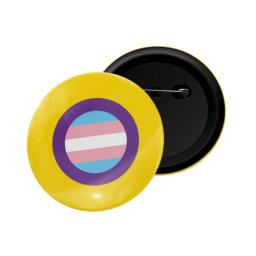 dhcrafts Round Pin Badge Multicolor LGBTQ Flag D35 Glossy Finish Design Pack of 1  (58mm)