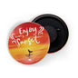 dhcrafts Red color Round Fridge Magnet Enjoy Every Sunset Glossy Finish Design Packof 1 (58 mm)