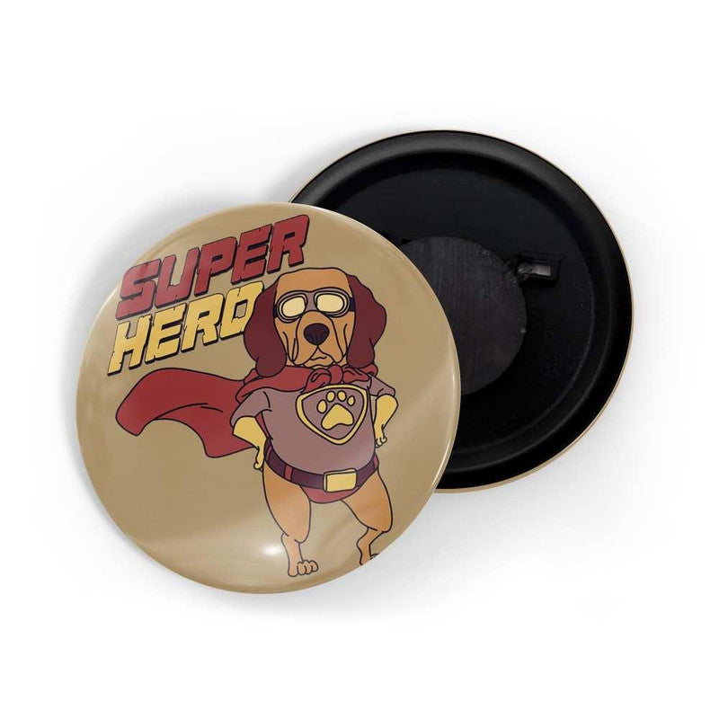 dhcrafts Blue color Round Fridge Magnet Super Hero Glossy Finish Design Pack of 1 (58 mm)