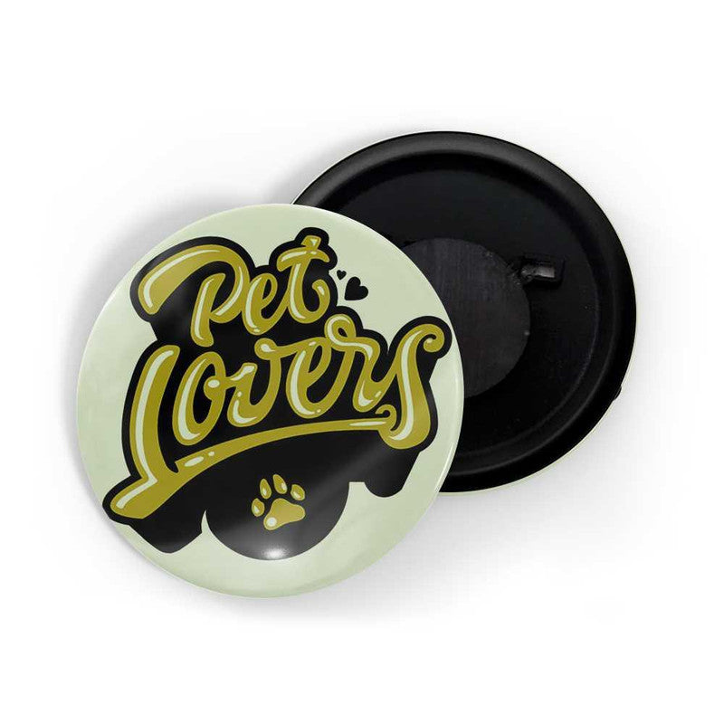 dhcrafts Green color Round Fridge Magnet Pet Lovers Glossy Finish Design Pack of 1 (75 mm)