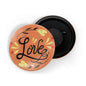 dhcrafts Orange color Round Fridge Magnet Love D3 Glossy Finish Design Pack of 1 (75 mm)