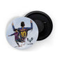 dhcrafts Round Fridge Magnet Blue color Lionel Messi D1 Glossy Finish Design Pack of 1 (75 mm)