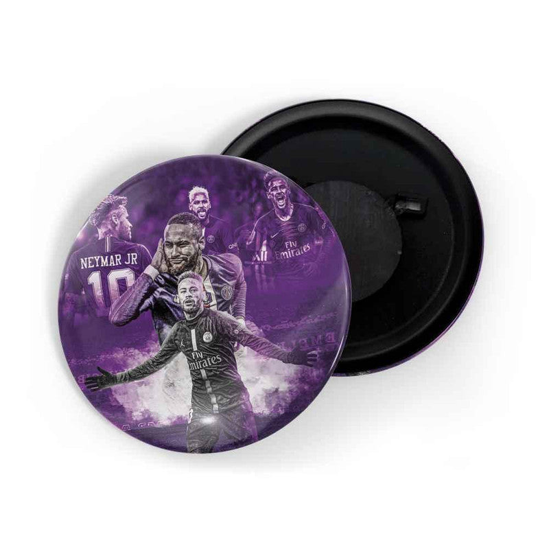 dhcrafts Round Fridge Magnet Purple color Junior Neymar D1 Glossy Finish Design Pack of 1 (75 mm)