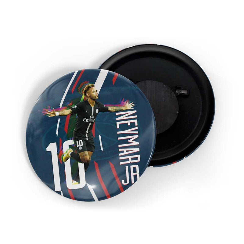 dhcrafts Round Fridge Magnet Blue color Junior Neymar D2 Glossy Finish Design Pack of 1 (75 mm)