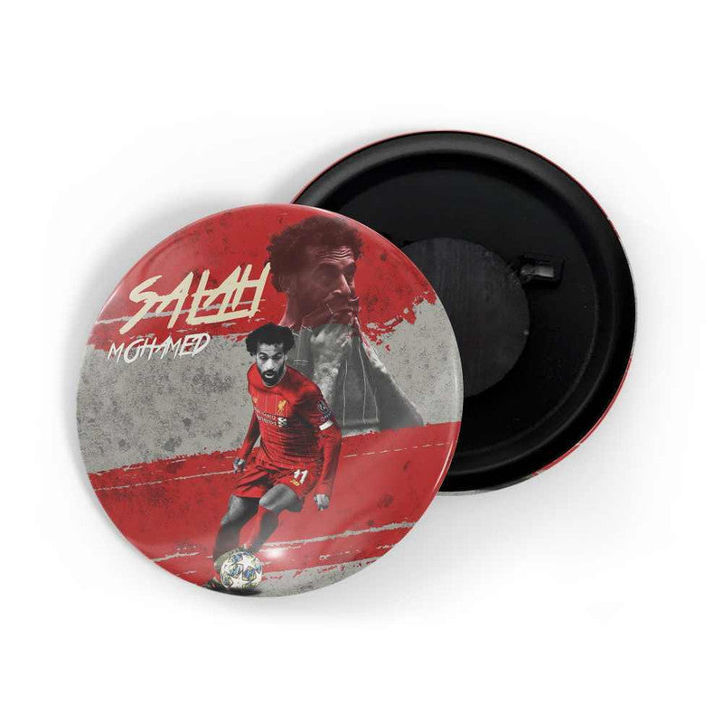 dhcrafts Round Fridge Magnet Red color Mohamed Salah Glossy Finish Design Pack of 1 (75 mm)