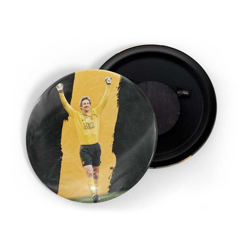 dhcrafts Round Fridge Magnet Black color Edwin Van Der Sar Glossy Finish Design Pack of 1 (75 mm)