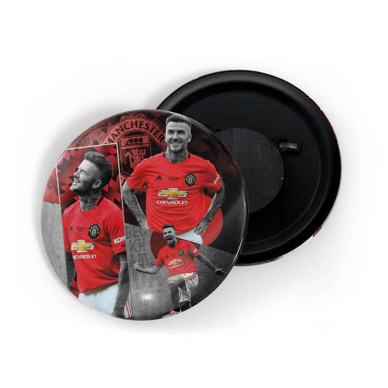 dhcrafts Round Fridge Magnet Black color David Beckham Glossy Finish Design Pack of 1 (75 mm)