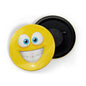 dhcrafts Yellow Color Round Fridge Magnet Grimacing Face Emoji Glossy Finish Design Pack of 1 (58 mm)