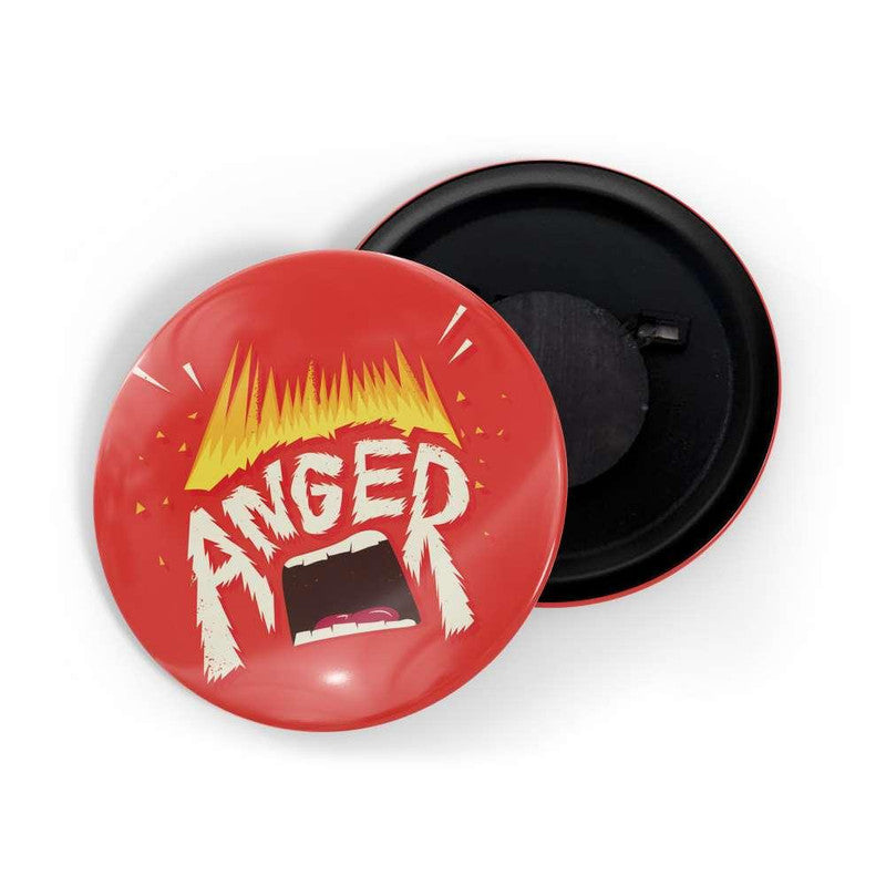 dhcrafts Round Fridge Magnet Red color Emotions Anger Glossy Finish Design Pack of 1 (58 mm)