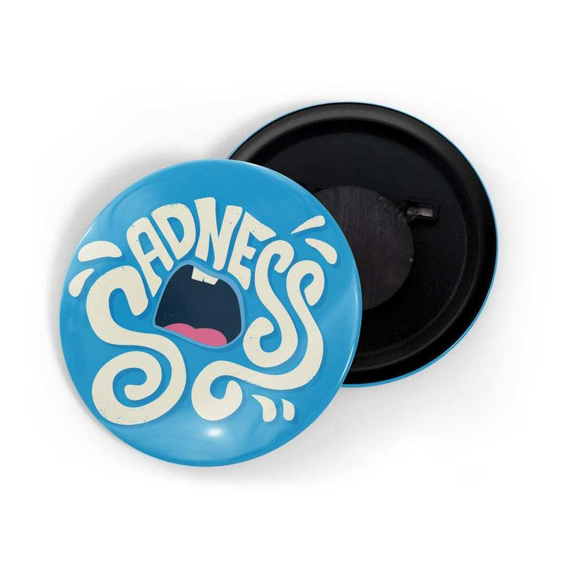 dhcrafts Round Fridge Magnet Blue color Emotions Sadness Glossy Finish Design Pack of 1 (58 mm)