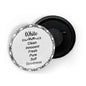 dhcrafts Round Fridge Magnet White Color Meaning Glossy Finish Design Pack of 1 (58 mm)