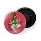 dhcrafts Round Fridge Magnet Pink color Maa Saraswati D2 Glossy Finish Design Pack of 1 (75 mm)
