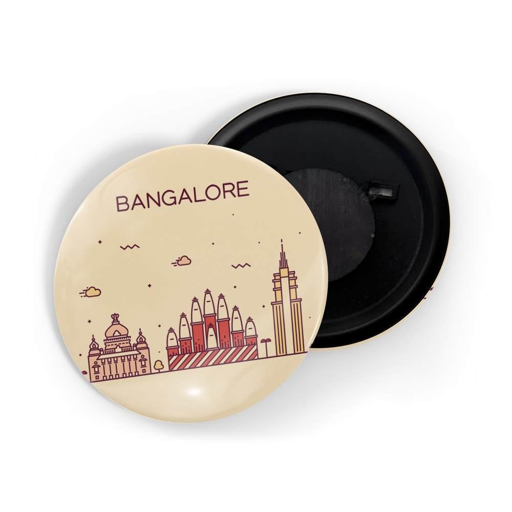 dhcrafts Fridge Magnet Brown Color Bangalore Glossy Finish Design Pack of 1