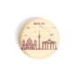 dhcrafts Round Fridge Magnet Brown Color Berlin Glossy Finish Design Pack of 1 (58 mm)