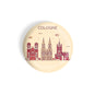 dhcrafts Round Fridge Magnet Brown Color Cologne Glossy Finish Design Pack of 1 (58 mm)