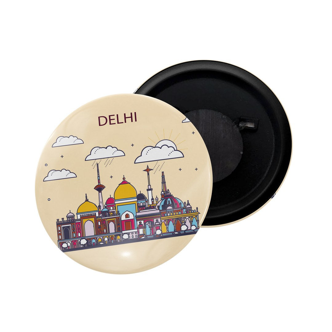 dhcrafts Fridge Magnet Brown Color Delhi Glossy Finish Design Pack of 1