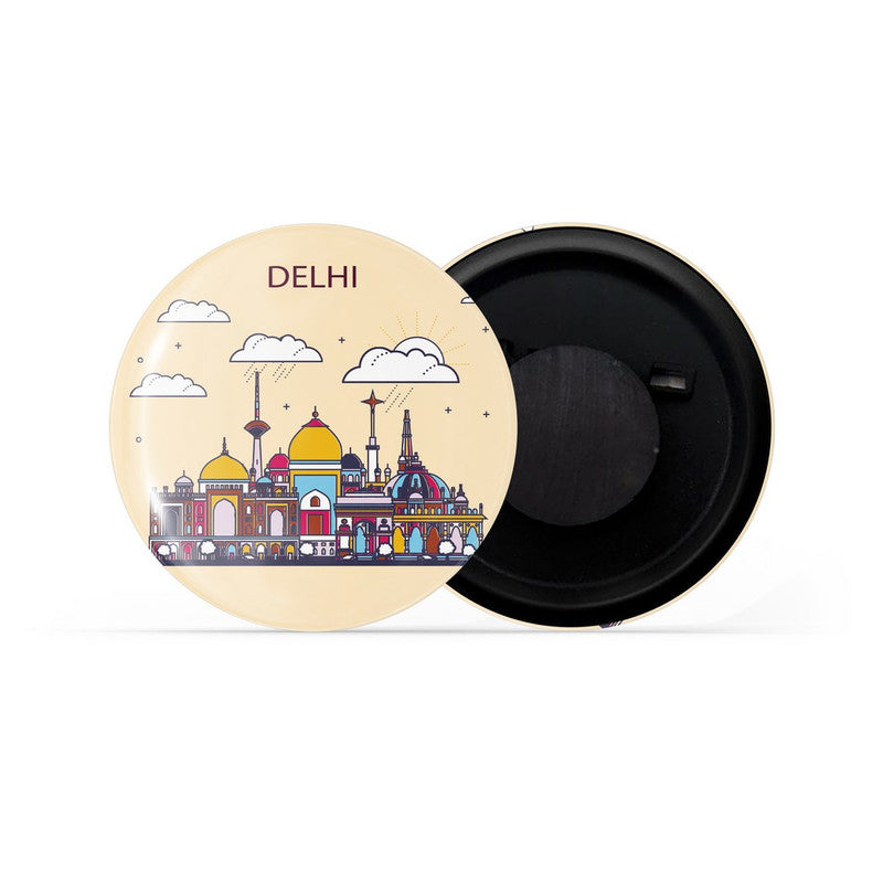 dhcrafts Fridge Magnet Brown Color Delhi Glossy Finish Design Pack of 1