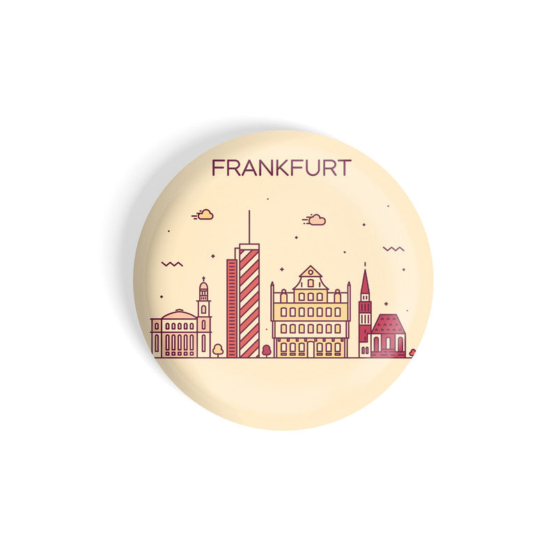 dhcrafts Round Fridge Magnet Brown Color Frankfurt Glossy Finish Design Pack of 1 (58 mm)