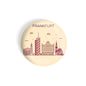 dhcrafts Round Fridge Magnet Brown Color Frankfurt Glossy Finish Design Pack of 1 (58 mm)