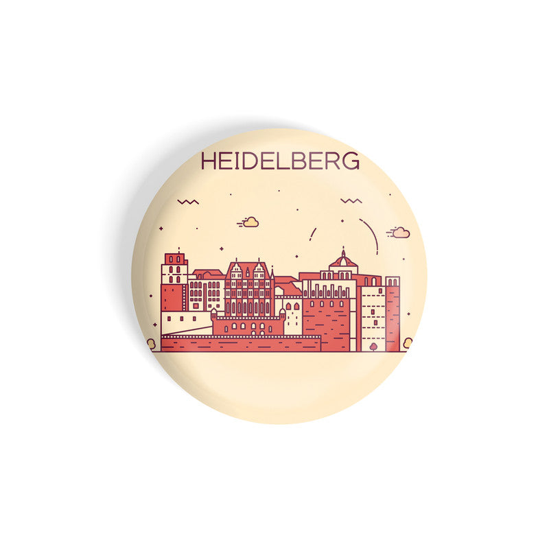 dhcrafts Round Fridge Magnet Brown Color Heidelberg Glossy Finish Design Pack of 1 (58 mm)