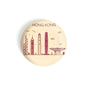 dhcrafts Round Fridge Magnet Brown Color Hong Kong Glossy Finish Design Pack of 1 (58 mm)