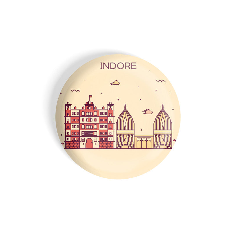 dhcrafts Round Fridge Magnet Brown Color Indore Glossy Finish Design Pack of 1 (58 mm)