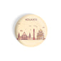 dhcrafts Round Fridge Magnet Brown Color Kolkata Glossy Finish Design Pack of 1 (58 mm)