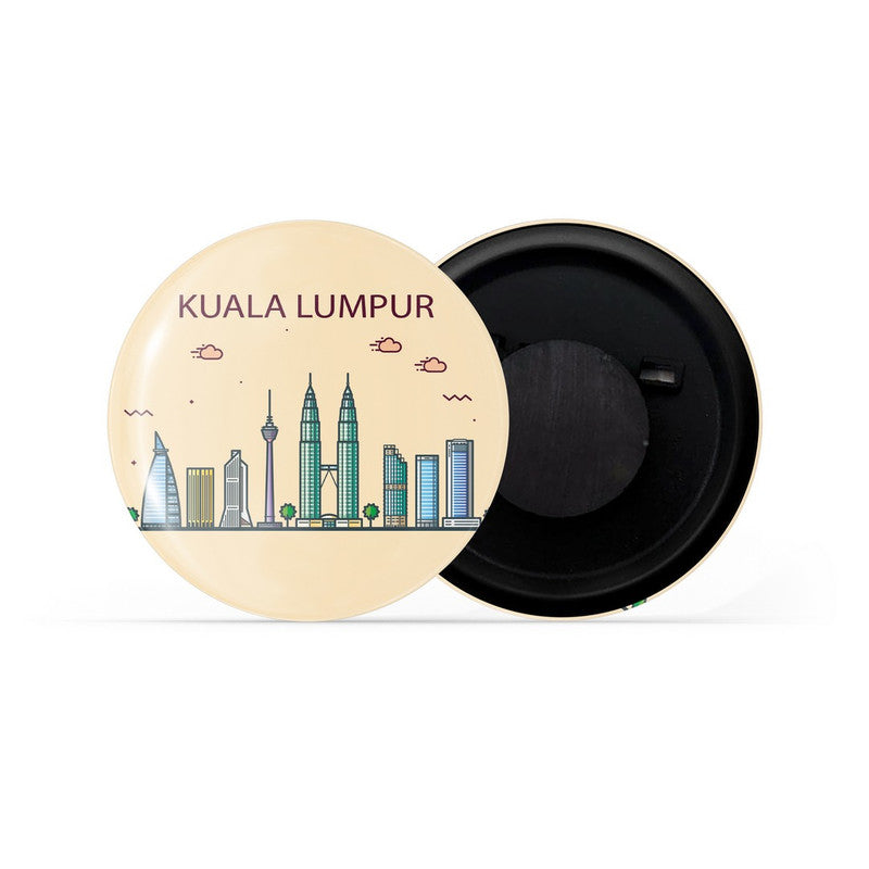 dhcrafts Fridge Magnet Brown Color Kualaumpur Glossy Finish Design Pack of 1