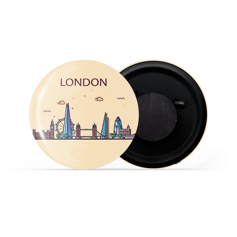 dhcrafts Fridge Magnet Brown Color London Glossy Finish Design Pack of 1