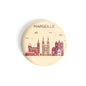 dhcrafts Round Fridge Magnet Brown Color Marseille Glossy Finish Design Pack of 1 (58 mm)