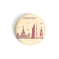 dhcrafts Round Fridge Magnet Brown Color Moscow Glossy Finish Design Pack of 1 (58 mm)