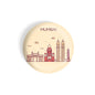 dhcrafts Round Fridge Magnet Brown Color Mumbai Glossy Finish Design Pack of 1 (58 mm)