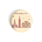 dhcrafts Round Fridge Magnet Brown Color Philadelphia Glossy Finish Design Pack of 1 (58 mm)