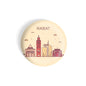 dhcrafts Round Fridge Magnet Brown Color Rabat Glossy Finish Design Pack of 1 (58 mm)