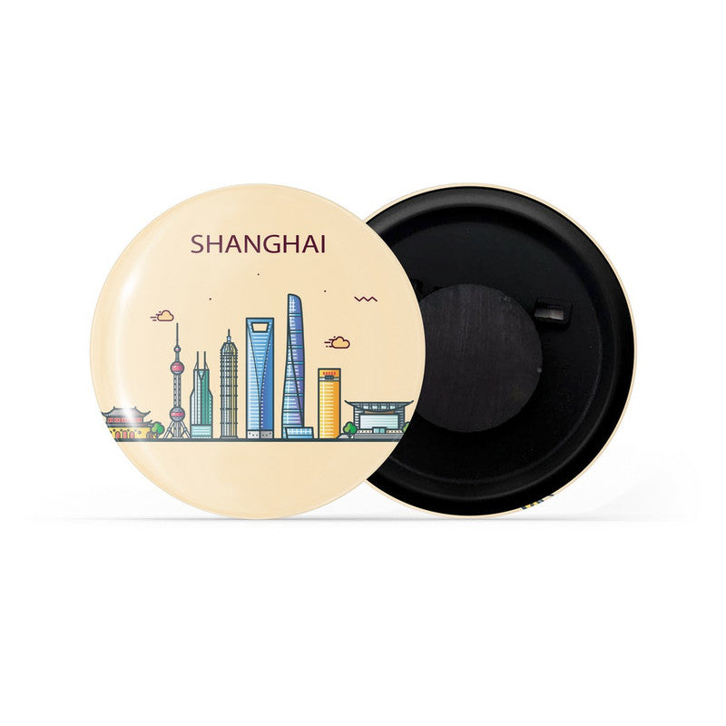 dhcrafts Fridge Magnet Brown Color Shanghai Glossy Finish Design Pack of 1