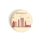 dhcrafts Round Fridge Magnet Brown Color Stockholm Glossy Finish Design Pack of 1 (58 mm)