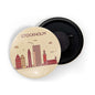 dhcrafts Fridge Magnet Brown Color Stockholm Glossy Finish Design Pack of 1