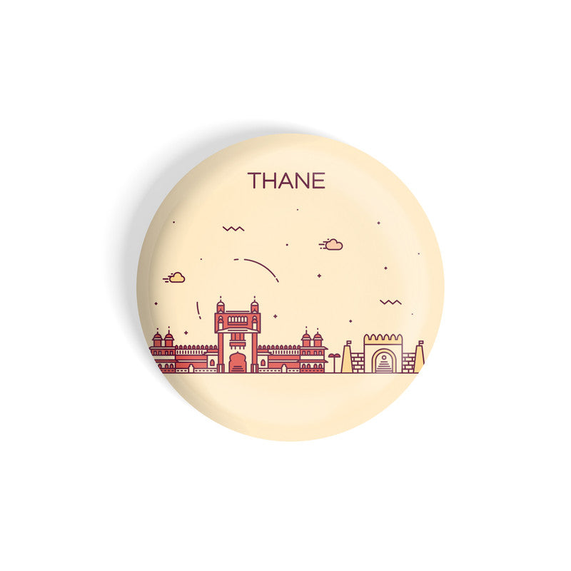 dhcrafts Round Fridge Magnet Brown Color Thane Glossy Finish Design Pack of 1 (58 mm)