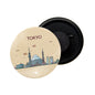 dhcrafts Fridge Magnet Brown Color Tokyo Glossy Finish Design Pack of 1