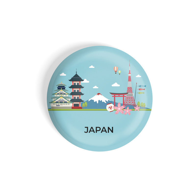 dhcrafts Round Fridge Magnet Blue Color Japan Glossy Finish Design Pack of 1 (58 mm)