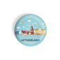 dhcrafts Round Fridge Magnet Blue Color Netherland Glossy Finish Design Pack of 1 (75 mm)
