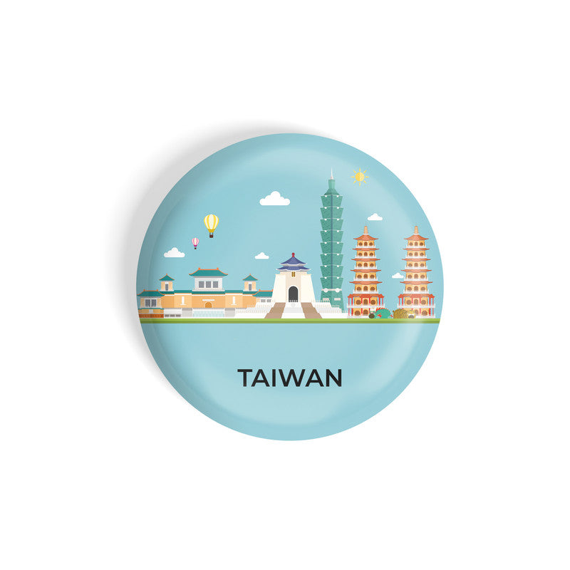 dhcrafts Round Fridge Magnet Blue Color Taiwan Glossy Finish Design Pack of 1 (58 mm)