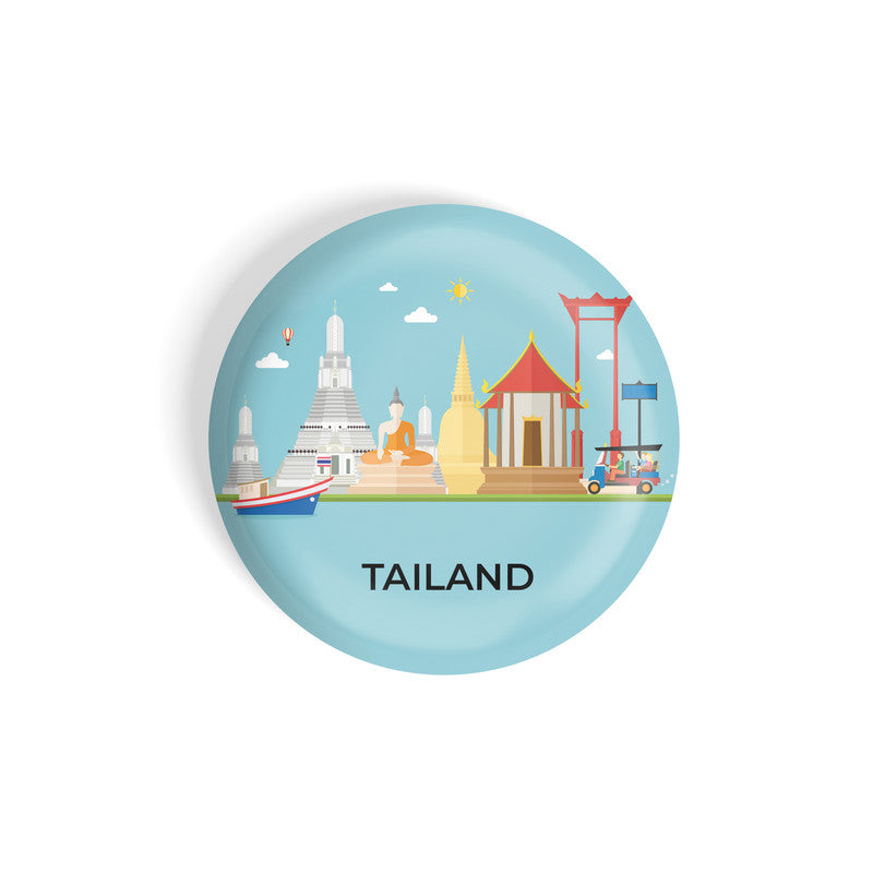 dhcrafts Round Fridge Magnet Blue Color Thailand Glossy Finish Design Pack of 1 (58 mm)