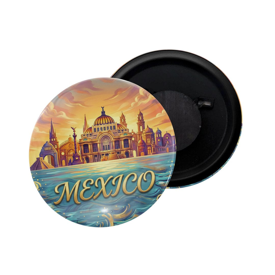 dhcrafts Fridge Magnet White Color Mexico Mexico City Glossy Finish Design Pack of 1